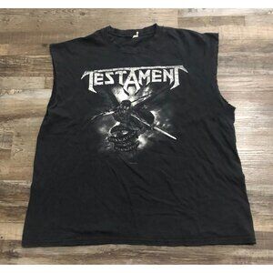 Vtg Vintage Testament Mens 2XL Black Heavy Metal Sleeveless T Shirt NOTE